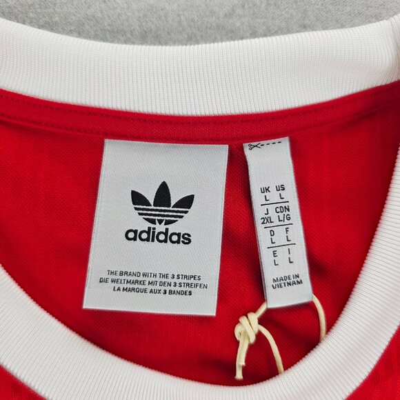 Adidas Original Trefoil Adicolor PolyTee Shirt Men Size L IM9458 Red NWT Scarlet - Picture 3 of 9